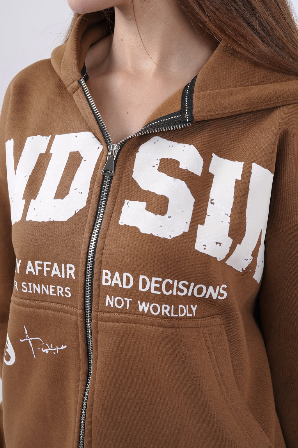 Never Promised Heaven Cropped Zipper