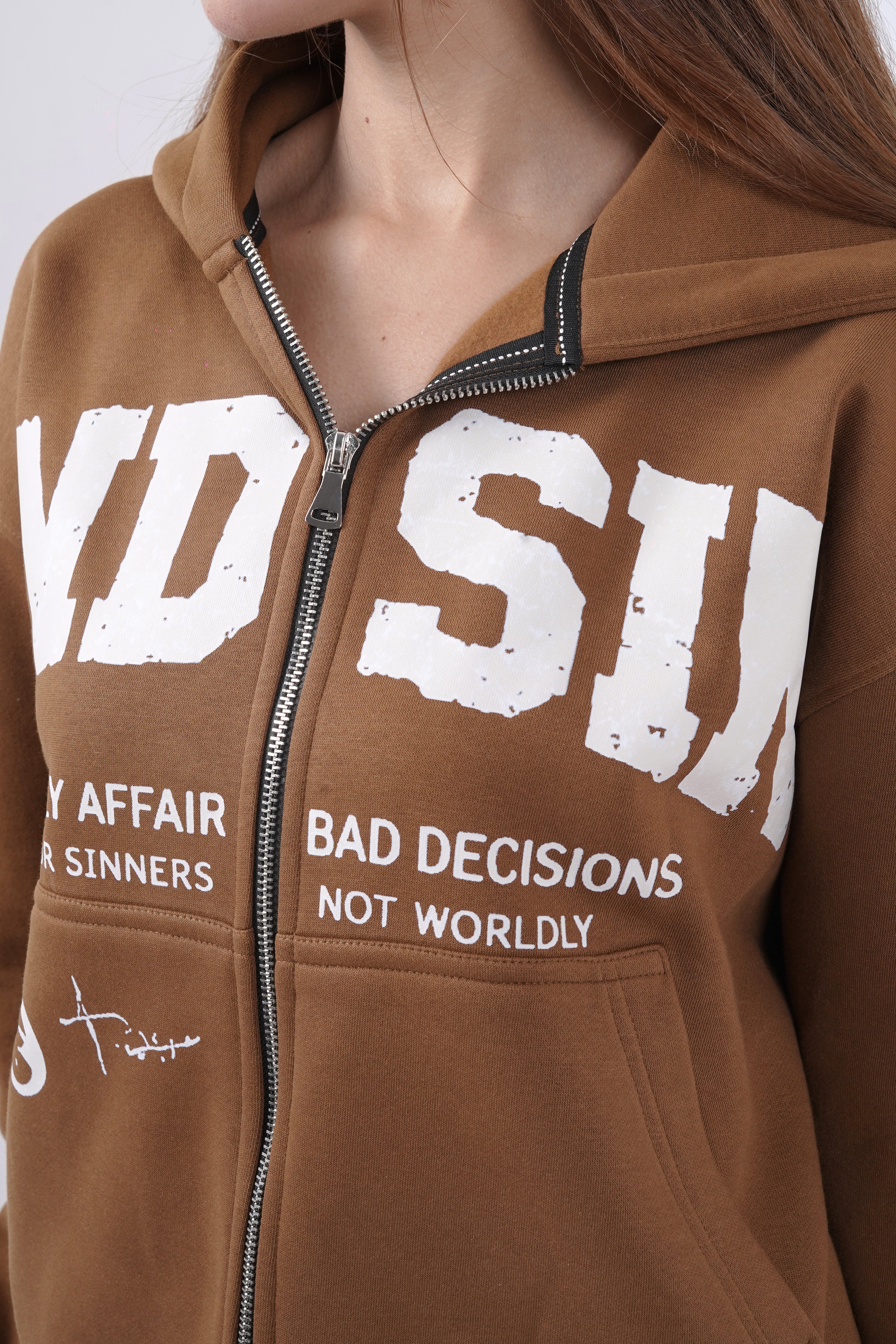 Never Promised Heaven Cropped Zipper