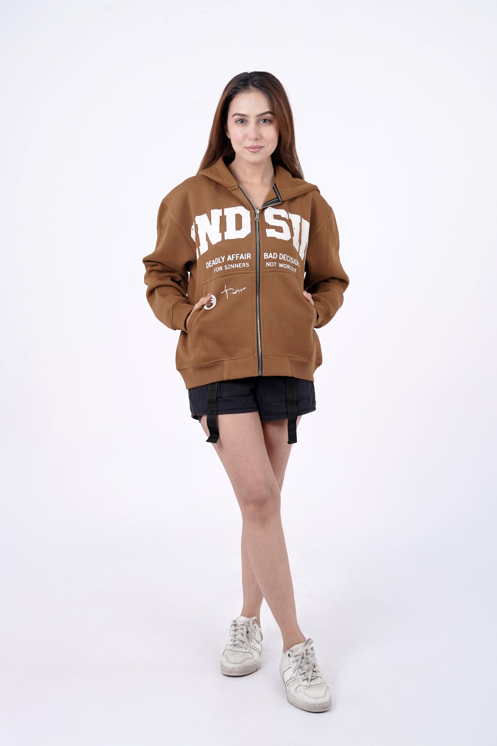 Never Promised Heaven Cropped Zipper