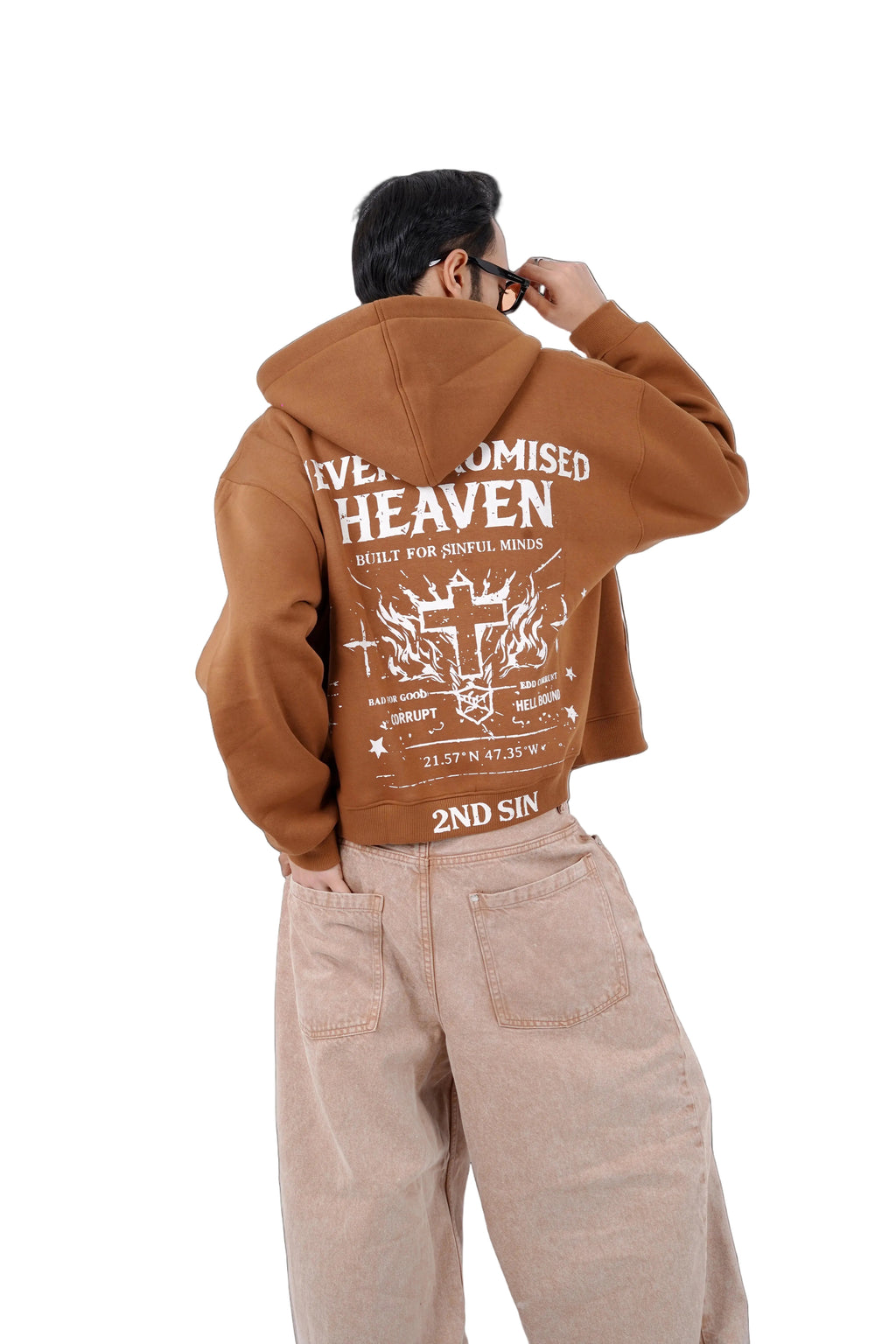 Never Promised Heaven Cropped Zipper