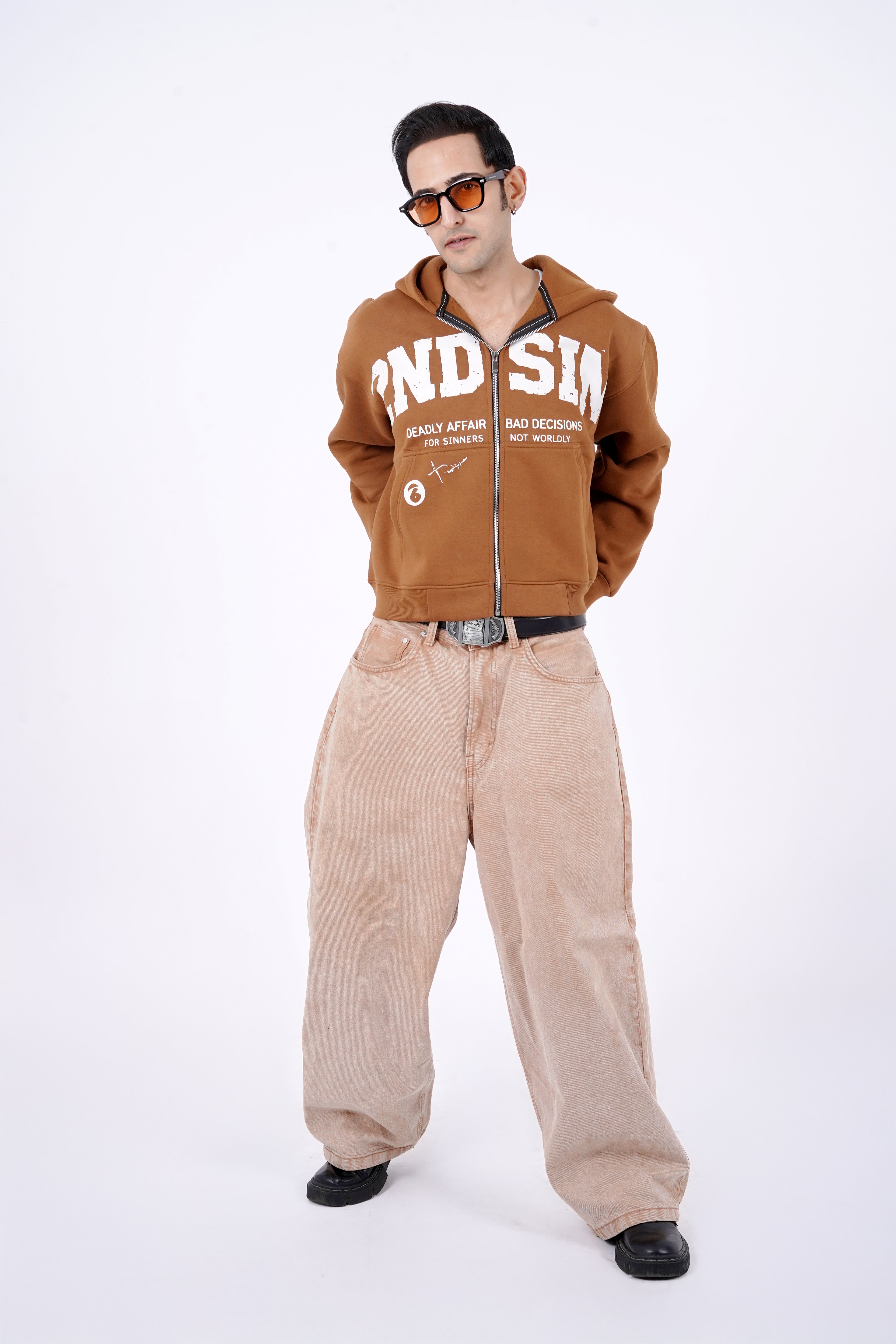 Never Promised Heaven Cropped Zipper